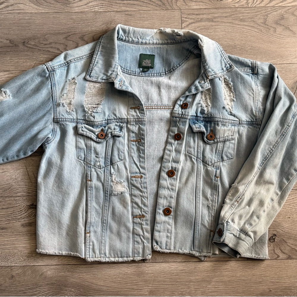 Wild Fable Light Blue Distressed Jacket